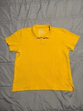 The Rail Men's Yellow Short Sleeve Pique Polo Shirt